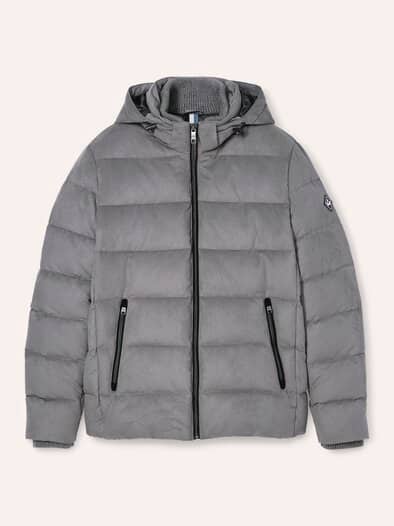 Steppjacke in Veloursoptik Silbergrau