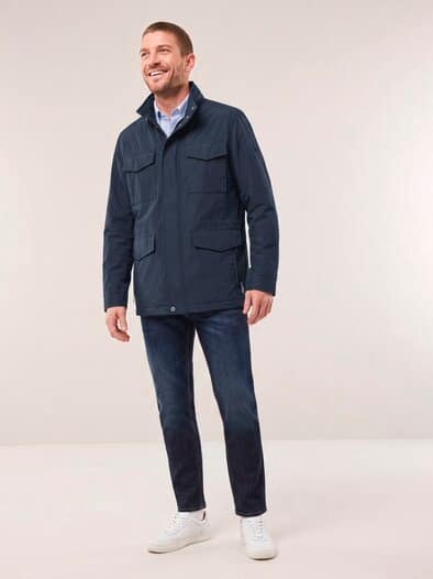 Wärmende Langjacke mit 9 Taschen Marine