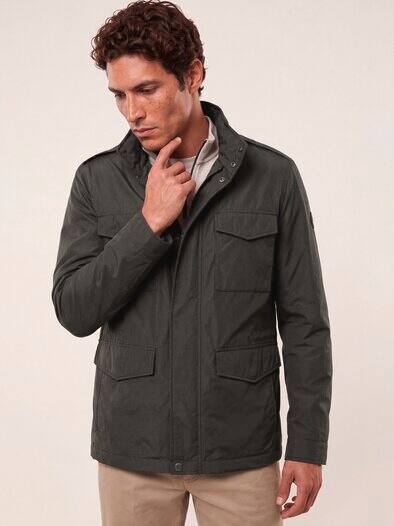 Wärmende Langjacke mit 9 Taschen Dunkelbraun