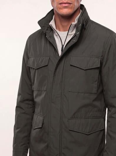 Wärmende Langjacke mit 9 Taschen Dunkelbraun