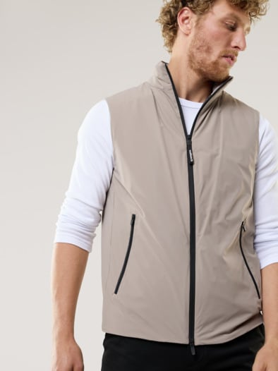 Daunen Hybrid Weste Beige