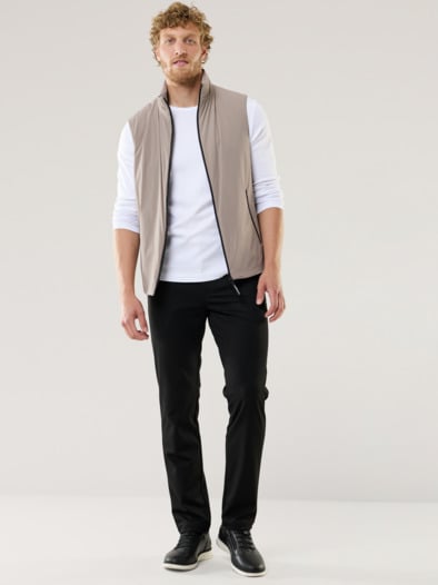 Daunen Hybrid Weste Beige