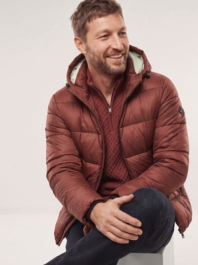 Leichte Steppjacke mit Thermozone Rotbraun
