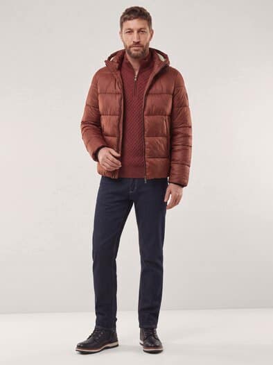 Leichte Steppjacke mit Thermozone Rotbraun