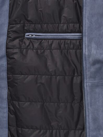 Blouson aus Ziegenvelours Rauchblau