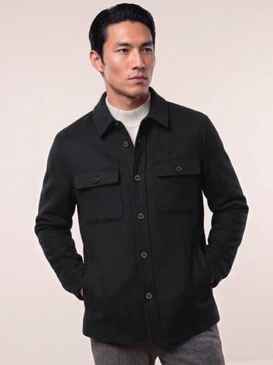 Doubleface Hemdjacke Schwarz