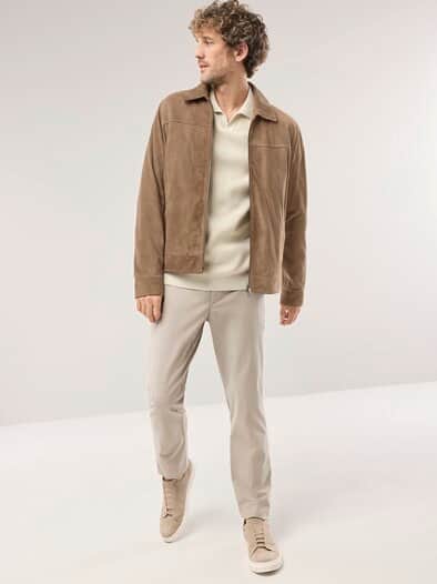 Ziegenvelours Blouson Beige