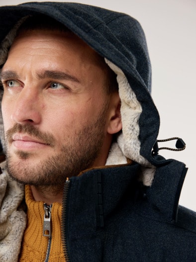 Aquastop Wolljacke Dunkelgrau