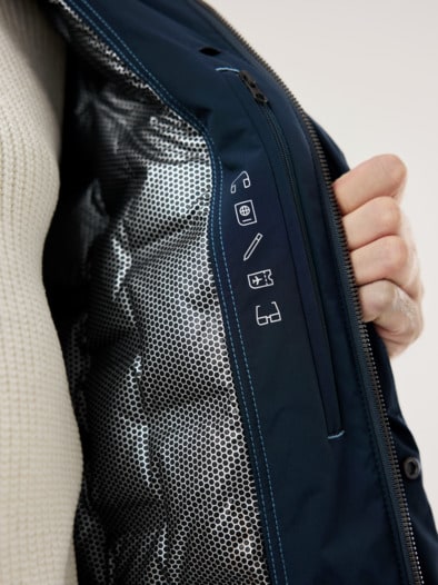 Aquastop Daunen Hybrid Jacke Marine