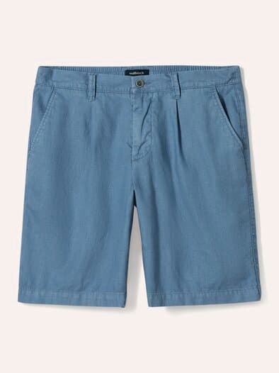 Leinenmix Bermudas Mittelblau