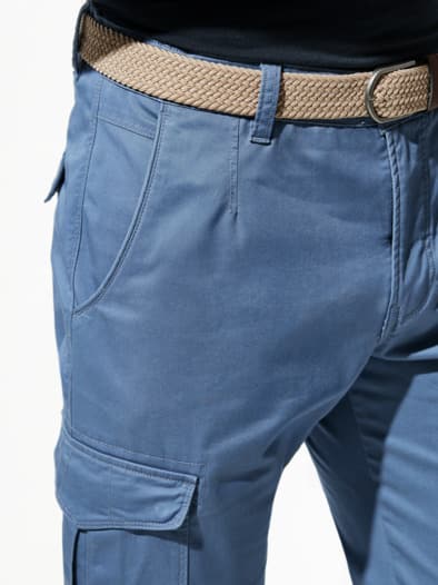 Extraglatt Gürtel-Cargo Mittelblau
