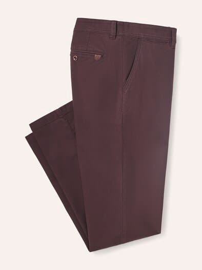 Chino aus Baumwollstretch Bordeaux