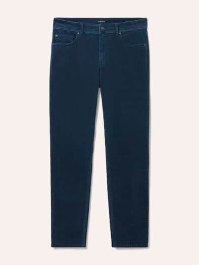 Five Pocket aus feinem Cord Rauchblau