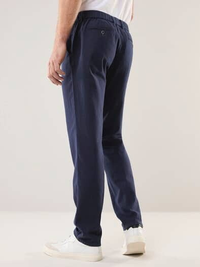 Premium Leinen-Chino Marine