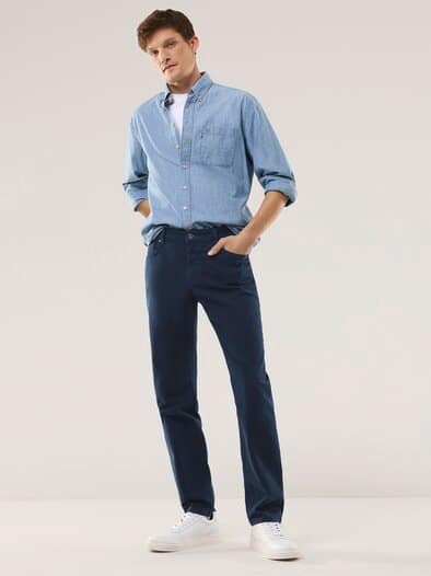 Baumwoll Five-Pocket Marine