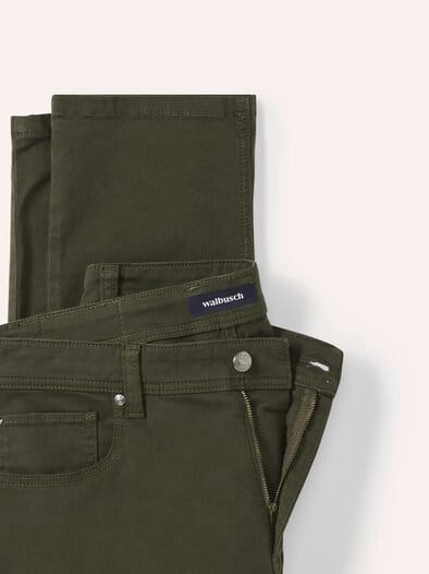 Baumwoll Five-Pocket Oliv