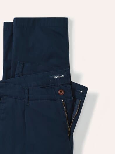 Bundfalten-Chino Feinstruktur Marine
