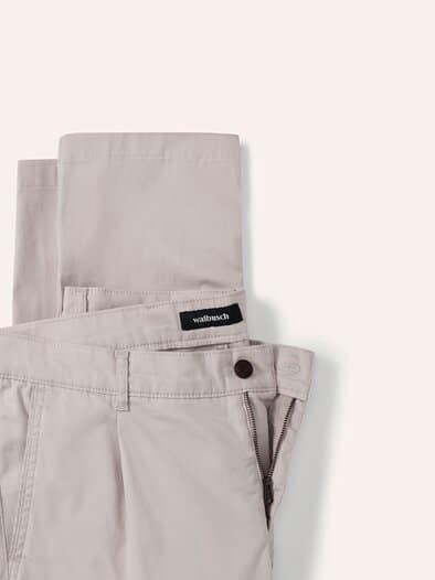 Bundfalten-Chino Feinstruktur Safaribeige
