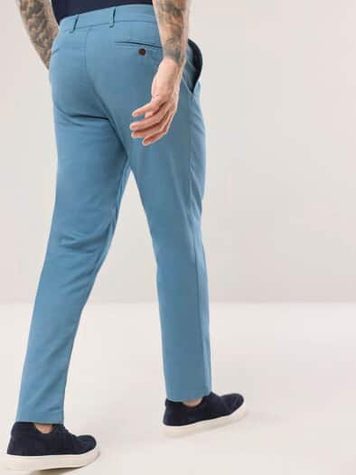 Bundfalten-Chino Feinstruktur Rauchblau