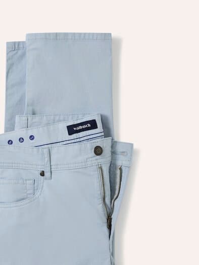 Ultraleicht Baumwoll Five-Pocket Hellblau