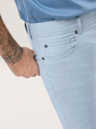 Ultraleicht Baumwoll Five-Pocket Hellblau