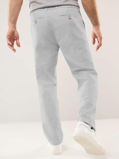 Wohlfühl Leinen-Hose Hellgrau gestreift