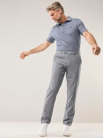 Wohlfühl Leinen-Hose Blau gestreift