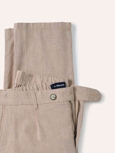 Wohlfühl Leinen-Hose Sand gestreift