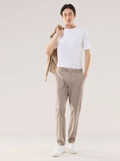 Wohlfühl Leinen-Hose Sand gestreift