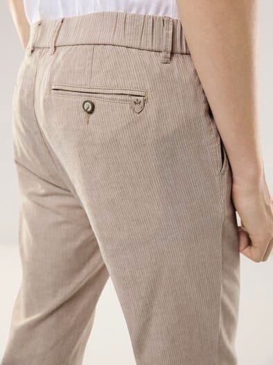 Wohlfühl Leinen-Hose Sand gestreift