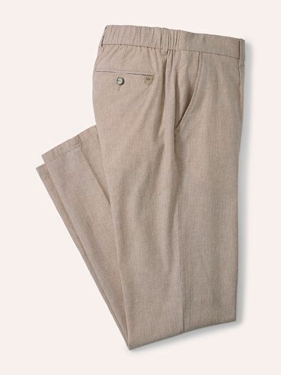 Wohlfühl Leinen-Hose Sand gestreift