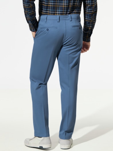 Extraglatt Dehnbund-Chino Mittelblau