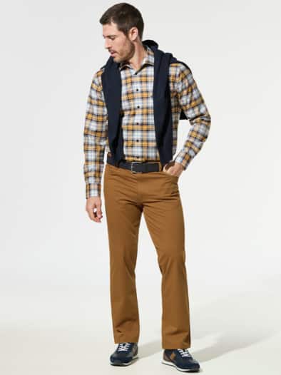 Extraglatt Dehnbund Five-Pocket Safran