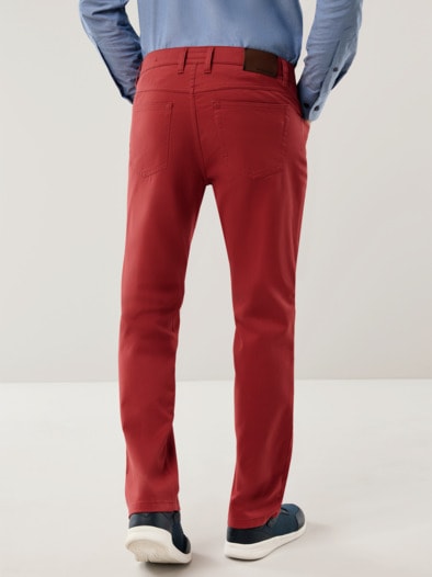 Extraglatt Dehnbund Five-Pocket Rot