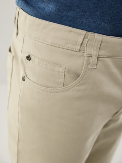 Extraglatt Dehnbund Five-Pocket Safaribeige