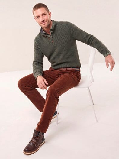 Gürtel-Cord Chino Rostbraun