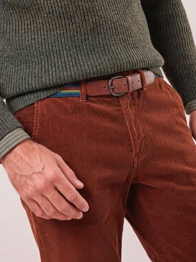 Gürtel-Cord Chino Rostbraun