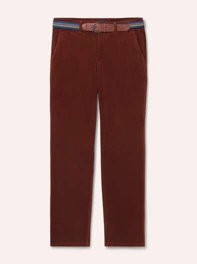Gürtel-Cord Chino Rostbraun
