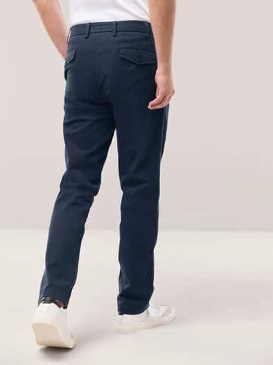 Feintwill Bundfalten-Chino Marine