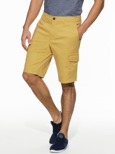 8-Taschen-Cargo-Bermudas Gelb
