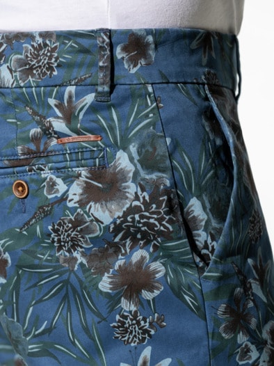 Safari-Bermudas Baumwoll-Stretch Jeansblau