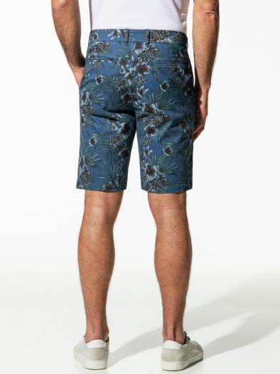 Safari-Bermudas Baumwoll-Stretch Jeansblau