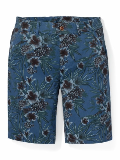 Safari-Bermudas Baumwoll-Stretch Jeansblau