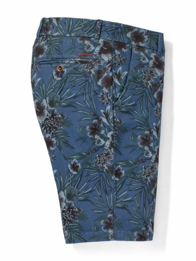 Safari-Bermudas Baumwoll-Stretch Jeansblau