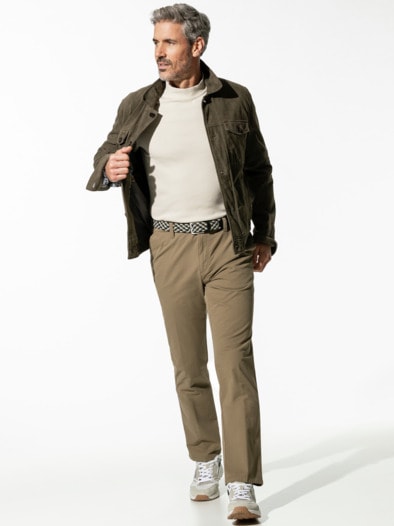 Extraglatt-Stretchbund-Chino Camel