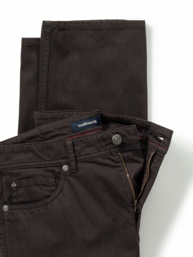 Bicolor Five-Pocket Supersoft Dunkelbraun