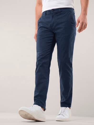 Elastische Chino aus Baumwolle Marine