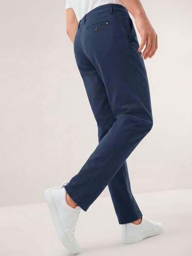 Elastische Chino aus Baumwolle Marine