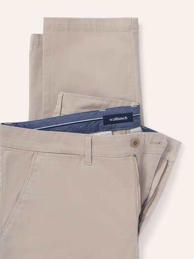 Elastische Chino aus Baumwolle Beige