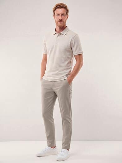 Elastische Chino aus Baumwolle Beige